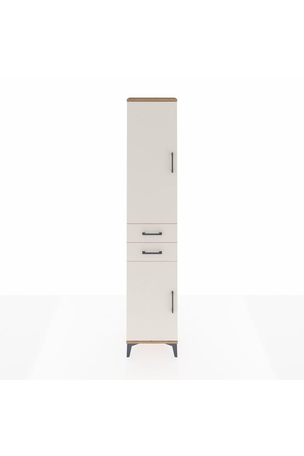 Arges Dolap 4 Raflı 2 Çekmeceli 2 Kapaklı 44x30x221 Çam-Aytaşı