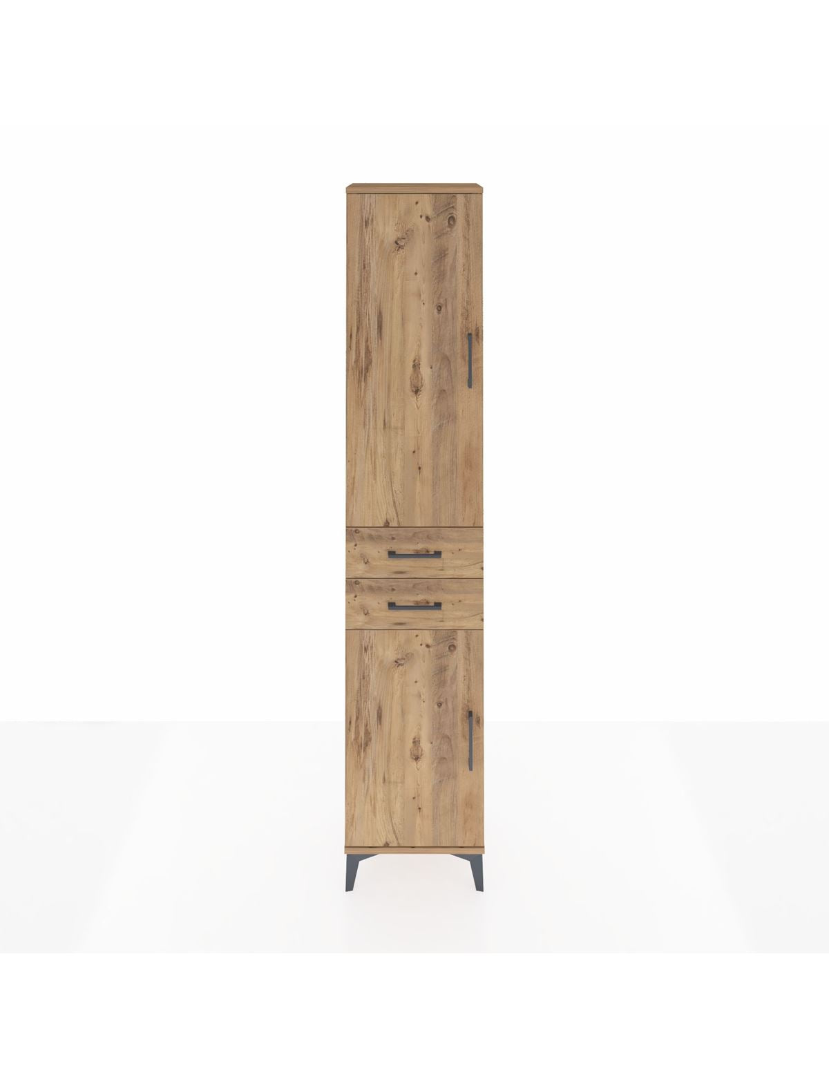 Arges Dolap 4 Raflı 2 Çekmeceli 2 Kapaklı 44x30x221 Çam-Çam