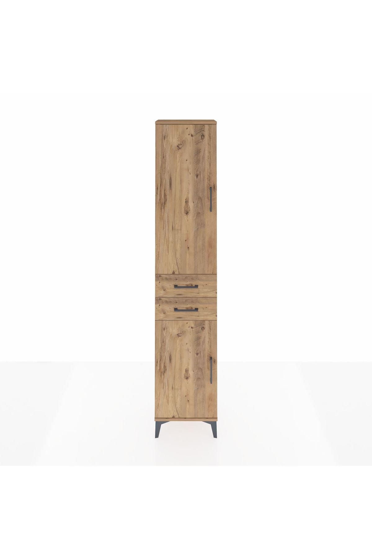 Arges Dolap 4 Raflı 2 Çekmeceli 2 Kapaklı 44x30x221 Çam-Çam