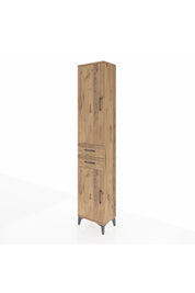 Arges Dolap 4 Raflı 2 Çekmeceli 2 Kapaklı 44x30x221 Çam-Çam