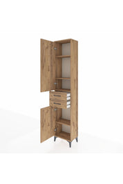 Arges Dolap 4 Raflı 2 Çekmeceli 2 Kapaklı 44x30x221 Çam-Çam