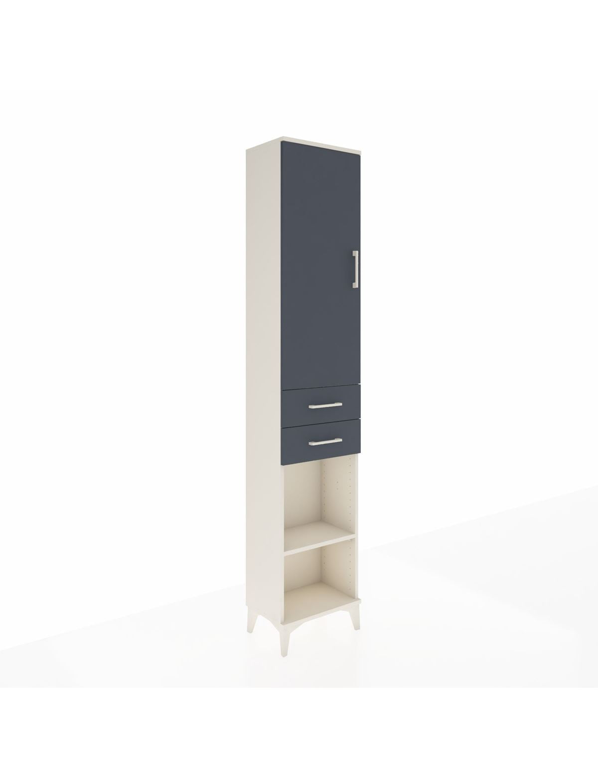 Arges Dolap 4 Raflı 2 Çekmeceli Tek Kapaklı 44x30x221 Aytaşı-Antrasit