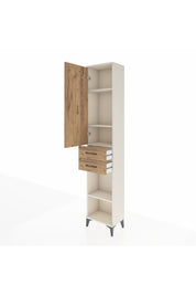 Arges Dolap 4 Raflı 2 Çekmeceli Tek Kapaklı 44x30x221 Aytaşı-Çam