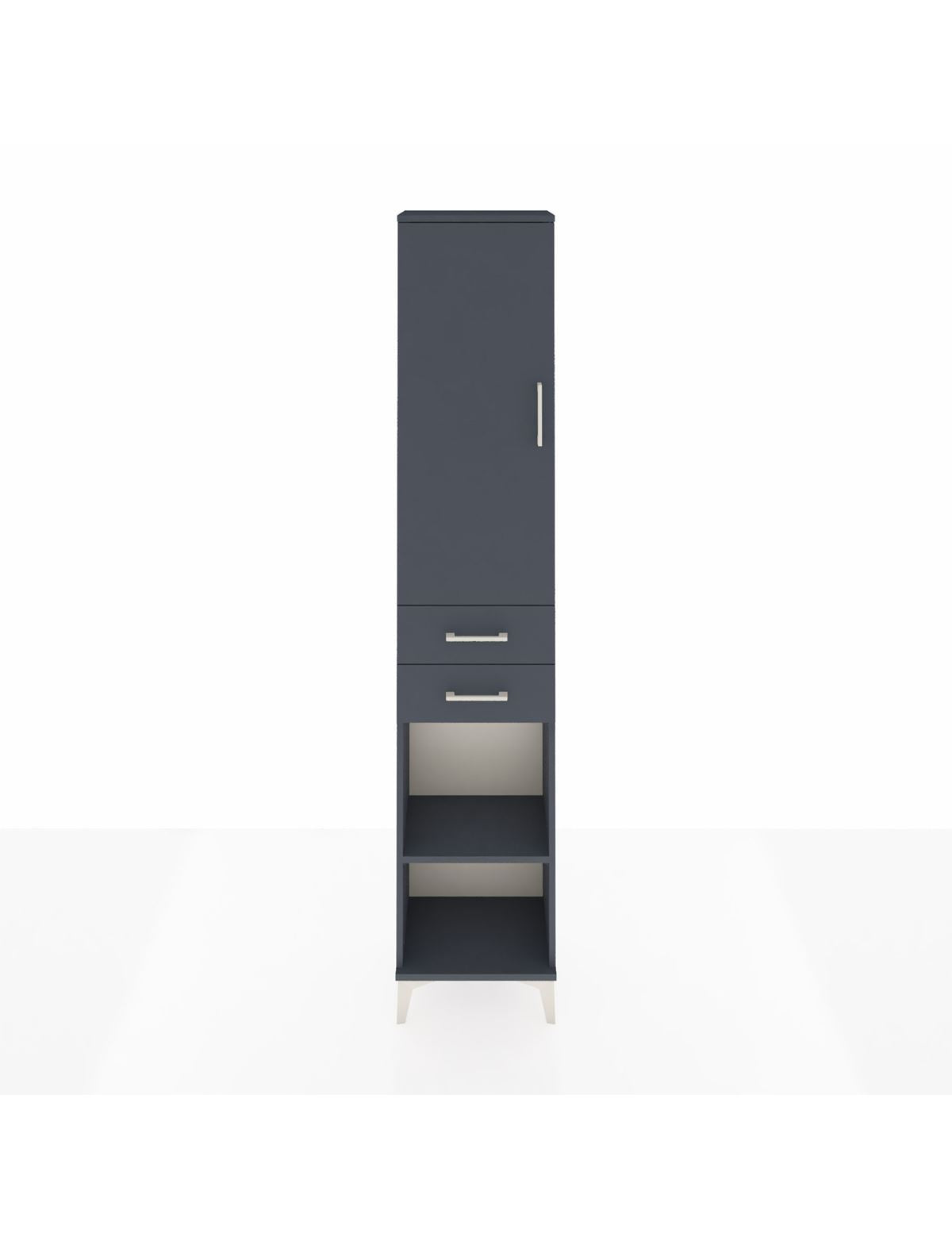 Arges Dolap 4 Raflı 2 Çekmeceli Tek Kapaklı 44x30x221 Antrasit-Antrasit