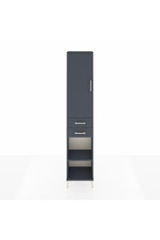 Arges Dolap 4 Raflı 2 Çekmeceli Tek Kapaklı 44x30x221 Antrasit-Antrasit