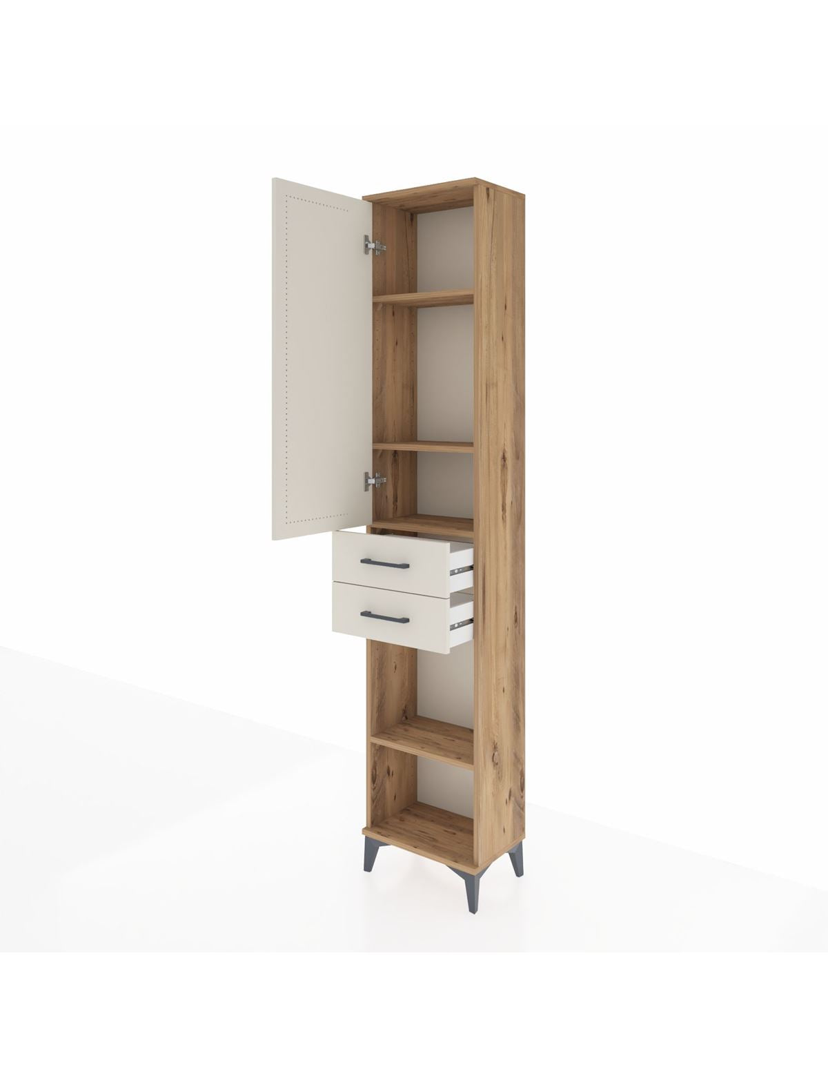 Arges Dolap 4 Raflı 2 Çekmeceli Tek Kapaklı 44x30x221 - S28M190V7A