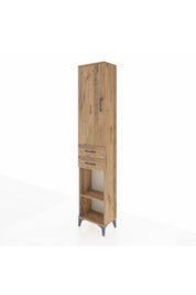 Arges Dolap 4 Raflı 2 Çekmeceli Tek Kapaklı 44x30x221 Çam-Çam