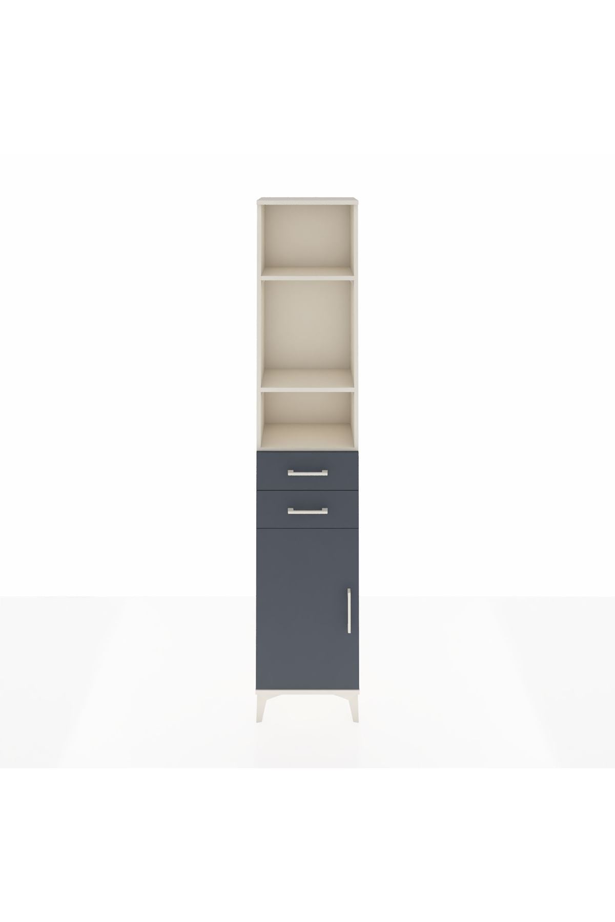 Arges Dolap 4 Raflı 2 Çekmeceli Tek Kapaklı 44x30x221 Aytaşı-Antrasit