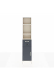 Arges Dolap 4 Raflı 2 Çekmeceli Tek Kapaklı 44x30x221 Aytaşı-Antrasit