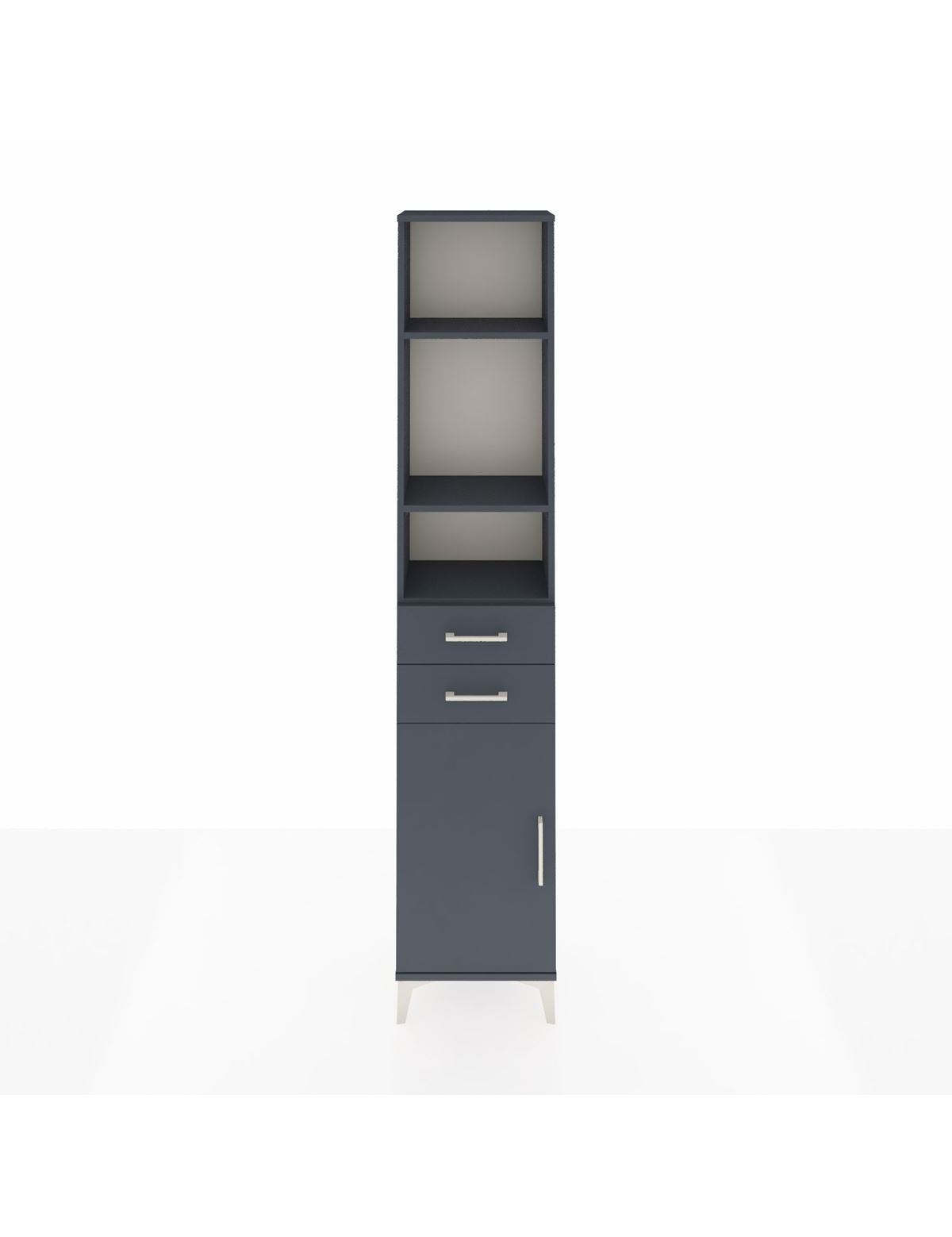 Arges Dolap 4 Raflı 2 Çekmeceli Tek Kapaklı 44x30x221 Antrasit-Antrasit