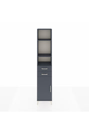 Arges Dolap 4 Raflı 2 Çekmeceli Tek Kapaklı 44x30x221 Antrasit-Antrasit