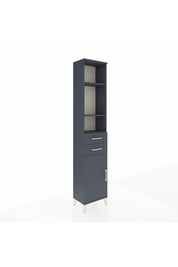 Arges Dolap 4 Raflı 2 Çekmeceli Tek Kapaklı 44x30x221 Antrasit-Antrasit