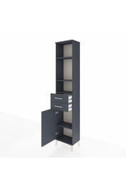 Arges Dolap 4 Raflı 2 Çekmeceli Tek Kapaklı 44x30x221 Antrasit-Antrasit