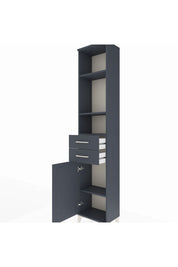 Arges Dolap 4 Raflı 2 Çekmeceli Tek Kapaklı 44x30x221 Antrasit-Antrasit