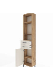 Arges Dolap 4 Raflı 2 Çekmeceli Tek Kapaklı 44x30x221 Çam-Aytaşı