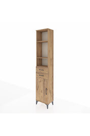 Arges Dolap 4 Raflı 2 Çekmeceli Tek Kapaklı 44x30x221 Çam-Çam