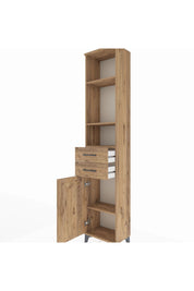 Arges Dolap 4 Raflı 2 Çekmeceli Tek Kapaklı 44x30x221 Çam-Çam