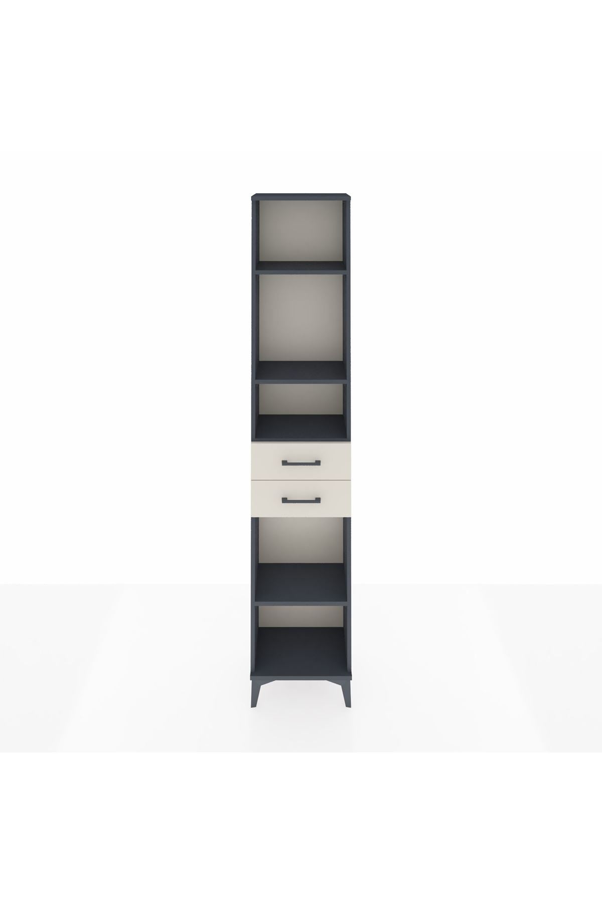 Arges Dolap 4 Raflı 2 Çekmeceli 44x30x221 Antrasit-Aytaşı