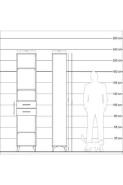 Arges Dolap 4 Raflı 2 Çekmeceli 44x30x221 Antrasit-Aytaşı