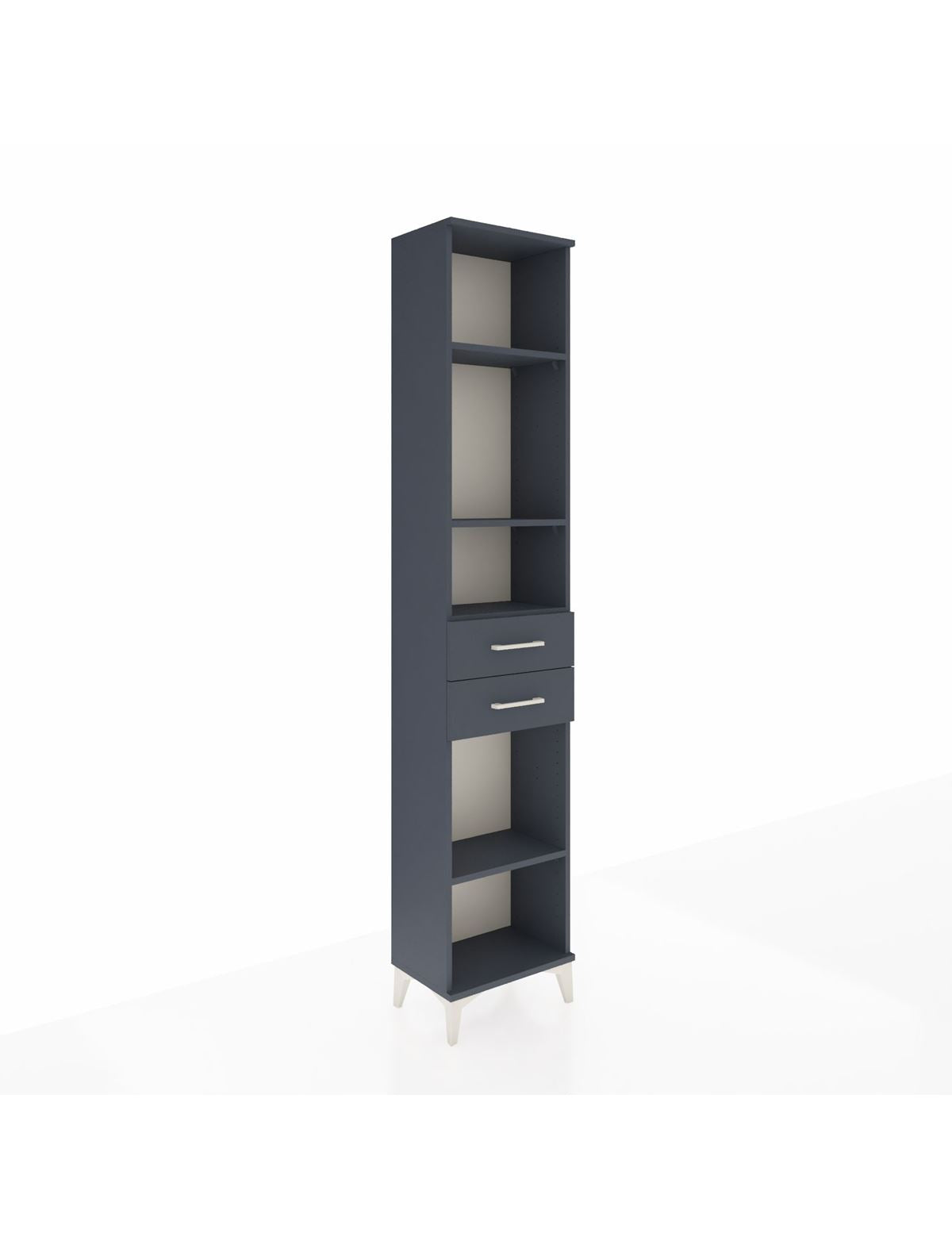 Arges Dolap 4 Raflı 2 Çekmeceli 44x30x221 Antrasit-Antrasit