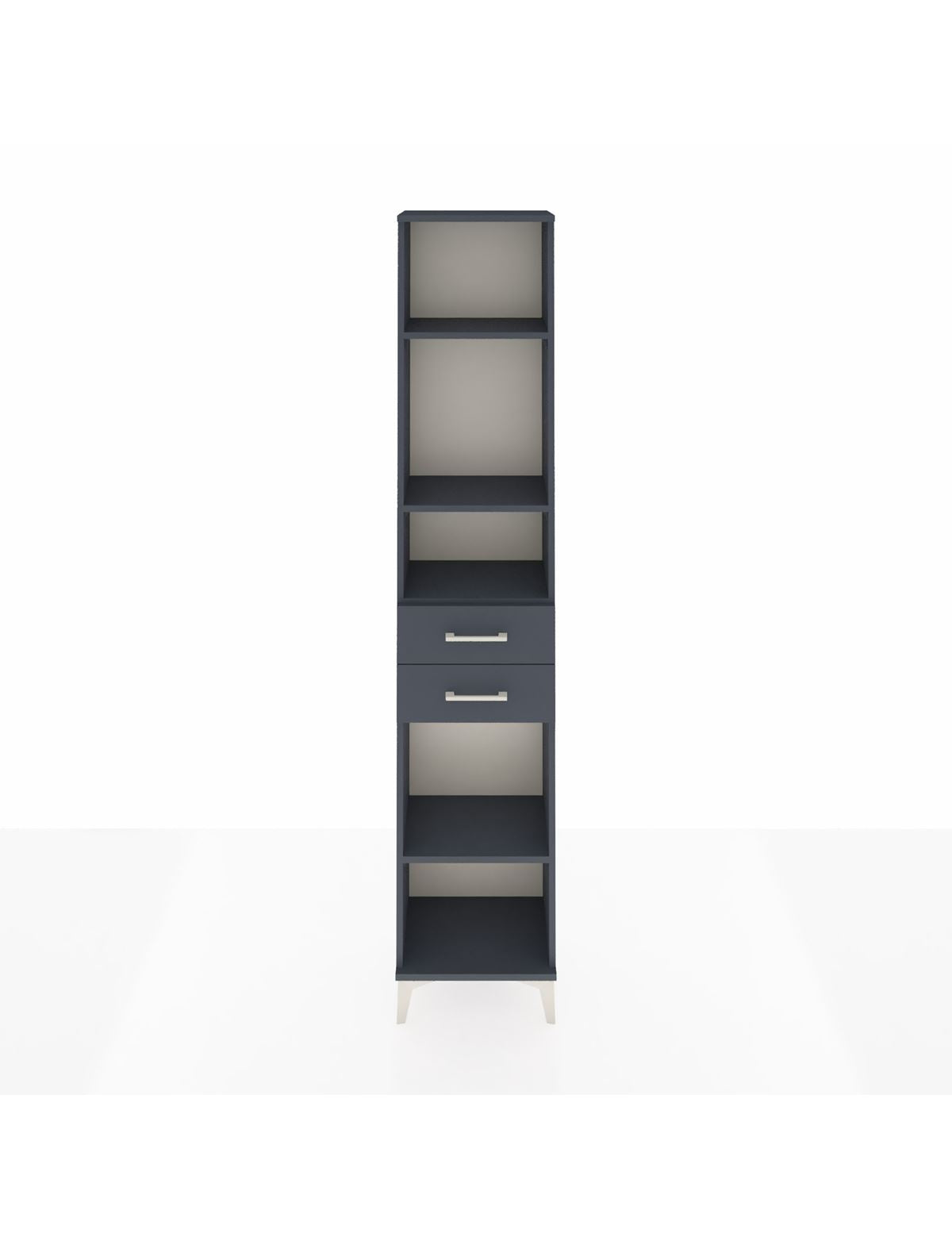 Arges Dolap 4 Raflı 2 Çekmeceli 44x30x221 Antrasit-Antrasit