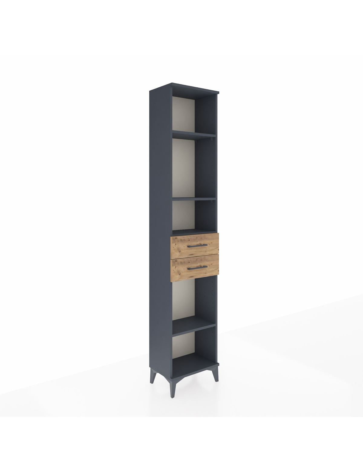 Arges Dolap 4 Raflı 2 Çekmeceli 44x30x221 Antrasit-Çam