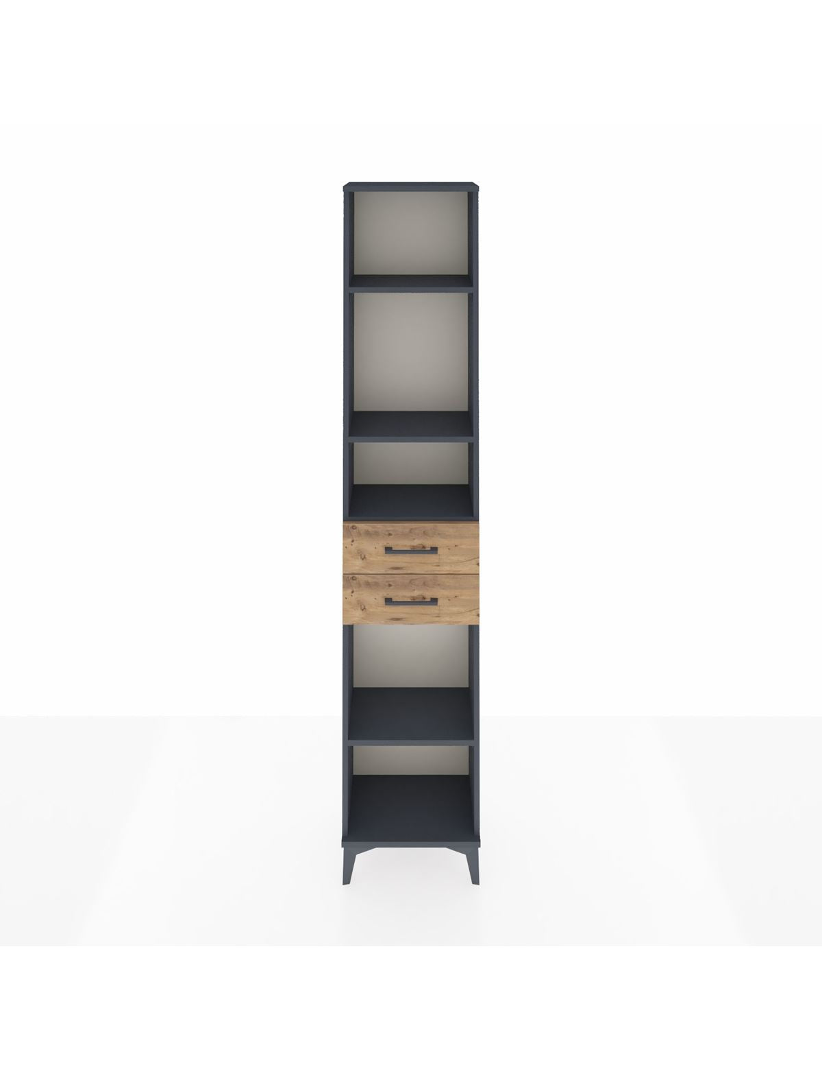 Arges Dolap 4 Raflı 2 Çekmeceli 44x30x221 Antrasit-Çam