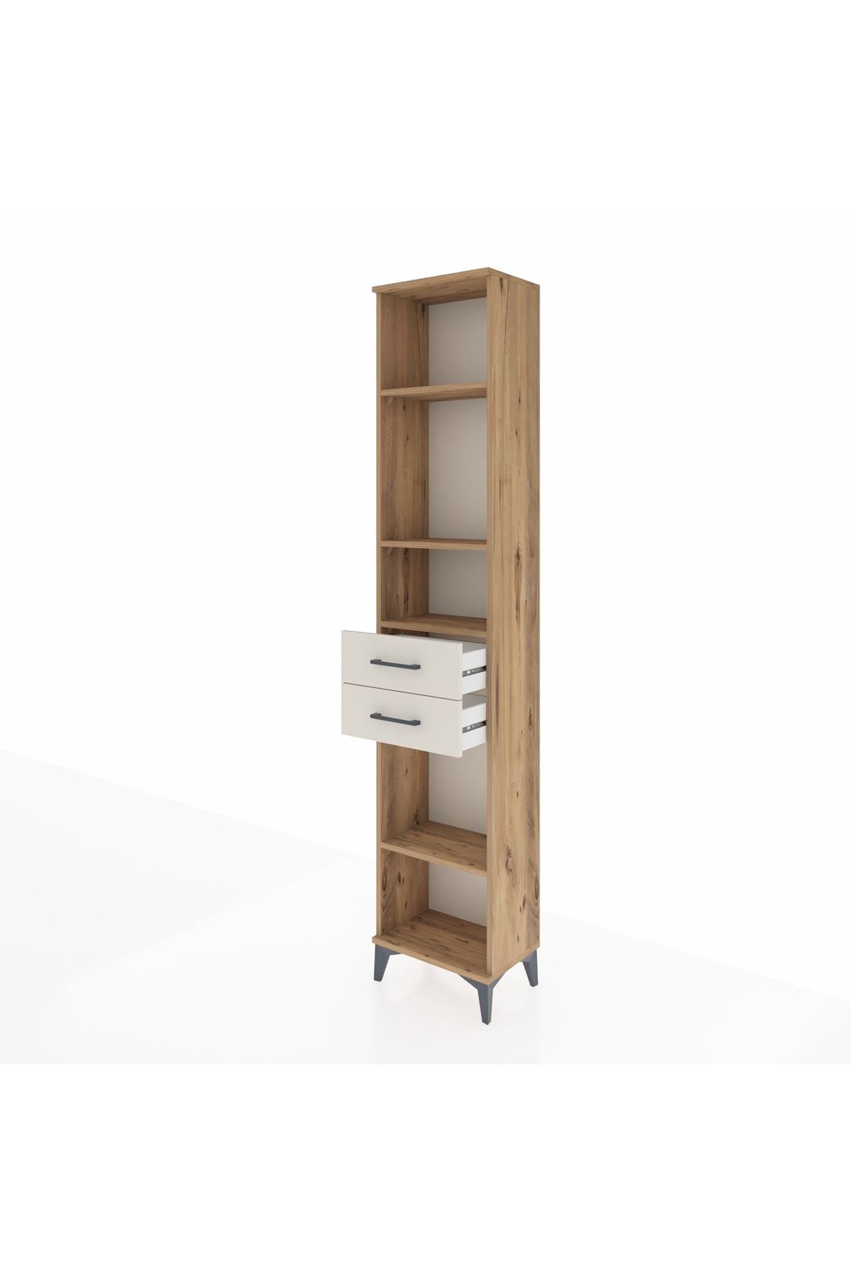 Arges Dolap 4 Raflı 2 Çekmeceli 44x30x221 Çam-Aytaşı