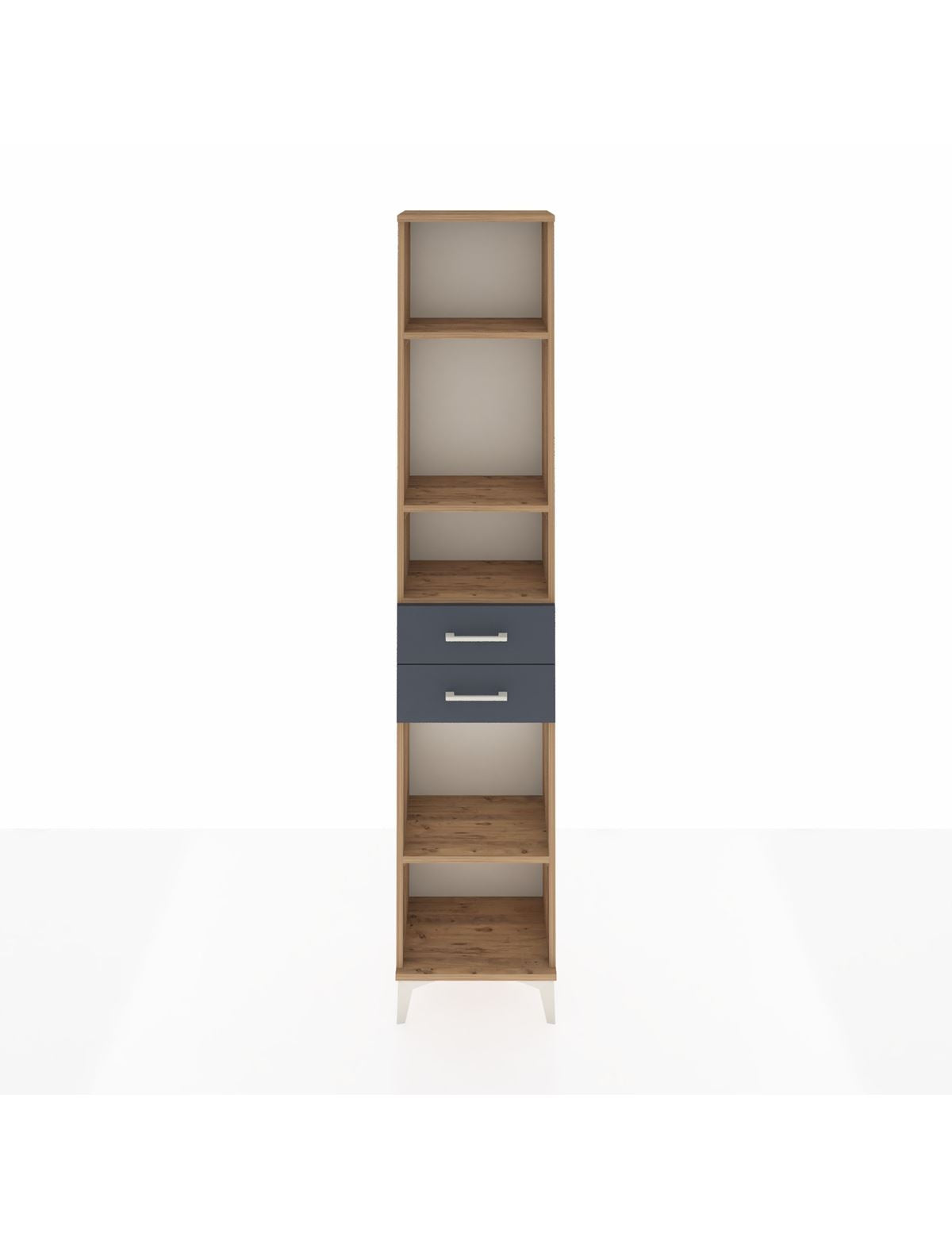 Arges Dolap 4 Raflı 2 Çekmeceli 44x30x221 Çam-Antrasit