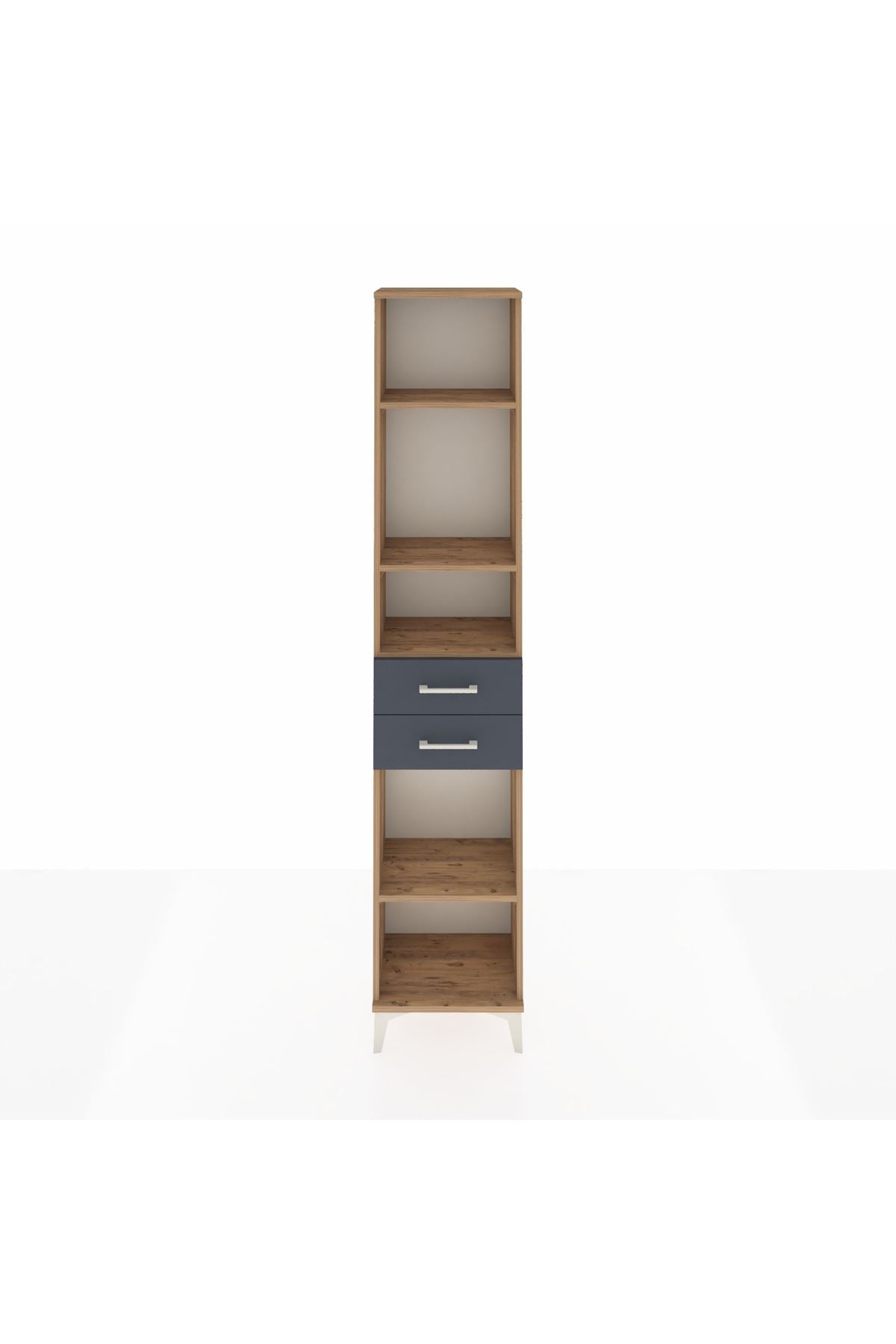 Arges Dolap 4 Raflı 2 Çekmeceli 44x30x221 Çam-Antrasit