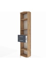 Arges Dolap 4 Raflı 2 Çekmeceli 44x30x221 Çam-Antrasit