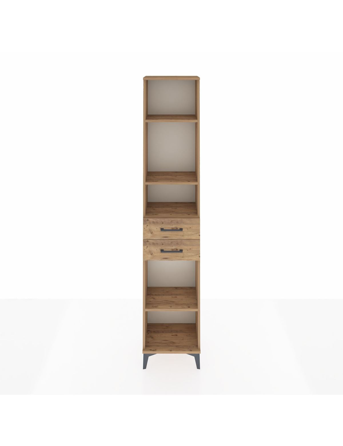 Arges Dolap 4 Raflı 2 Çekmeceli 44x30x221 Çam-Çam