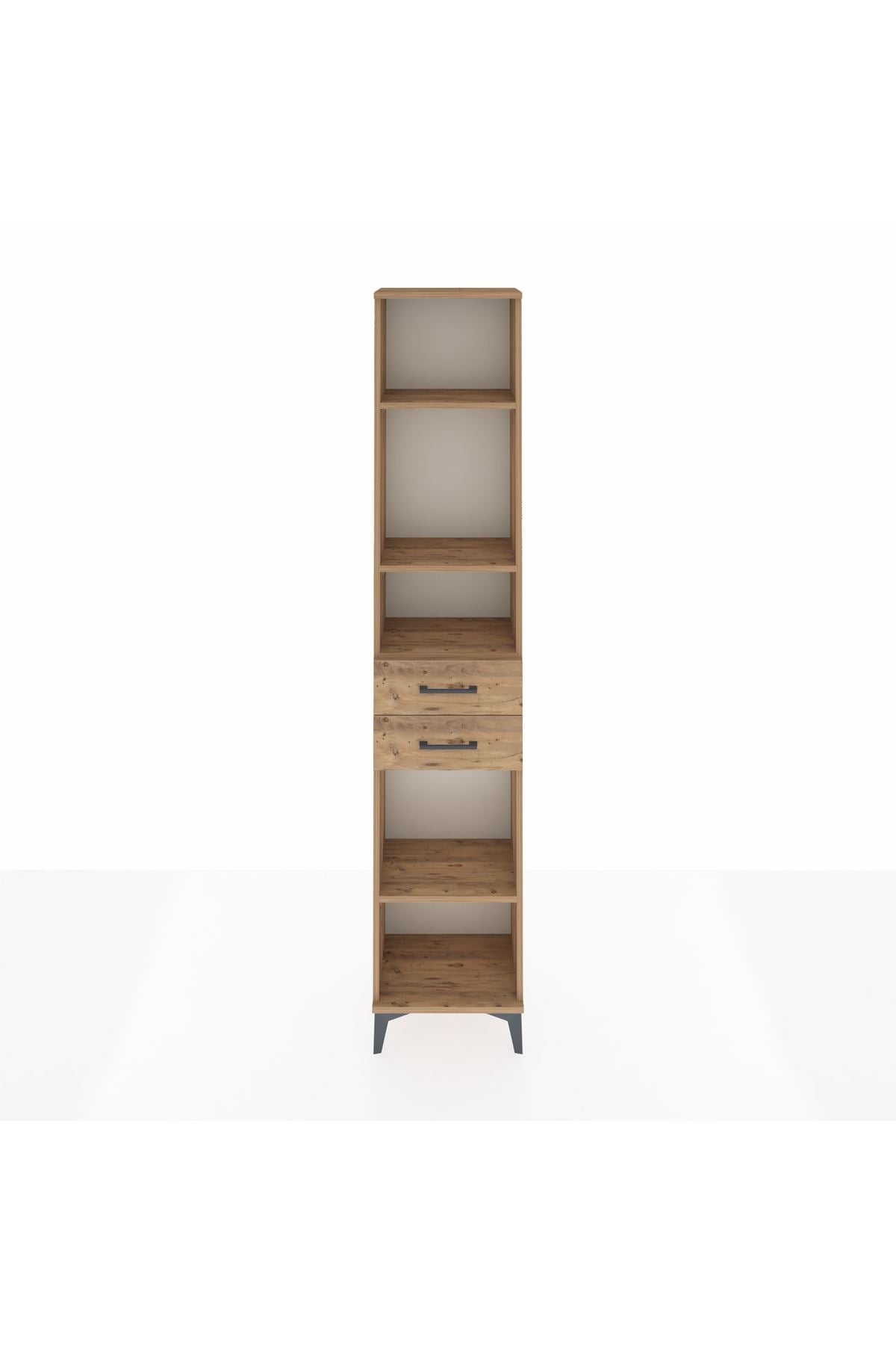 Arges Dolap 4 Raflı 2 Çekmeceli 44x30x221 Çam-Çam