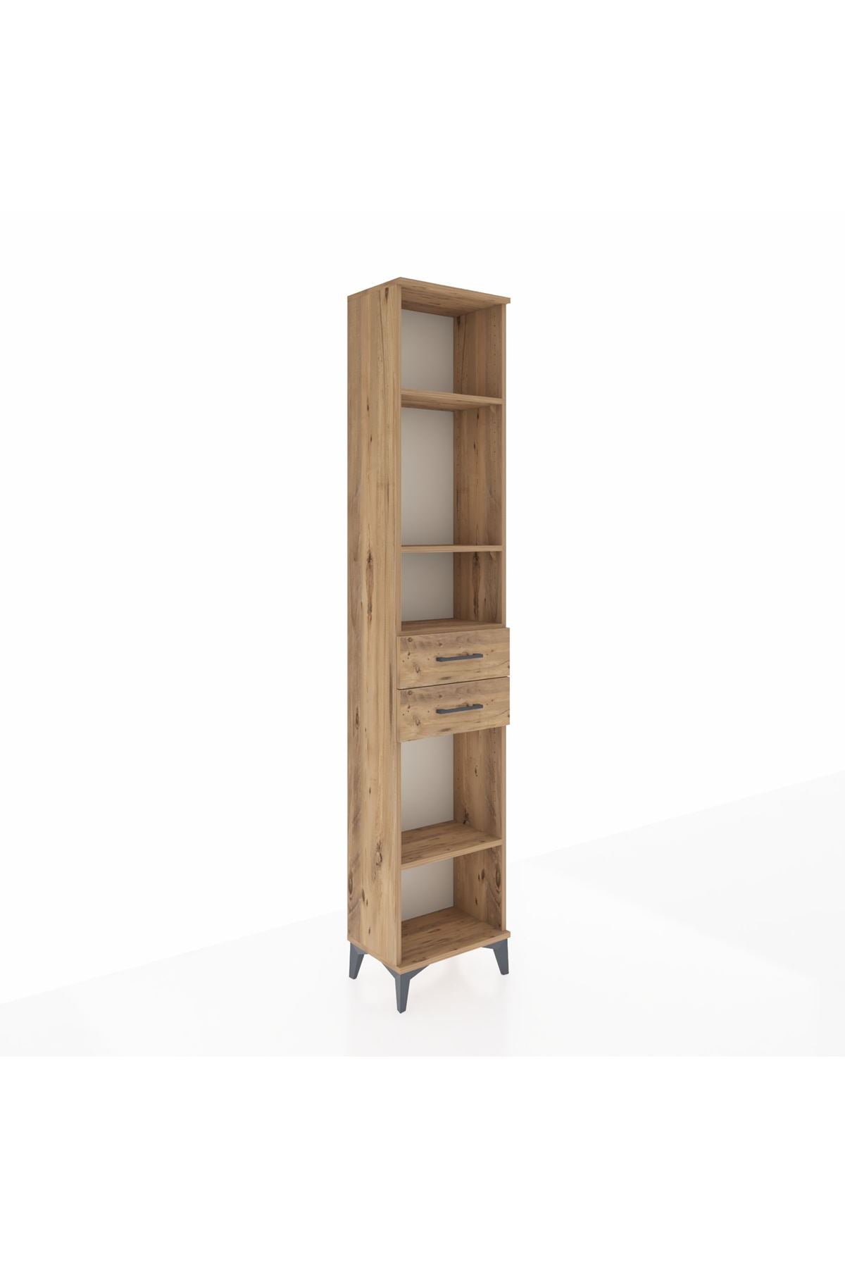 Arges Dolap 4 Raflı 2 Çekmeceli 44x30x221 Çam-Çam