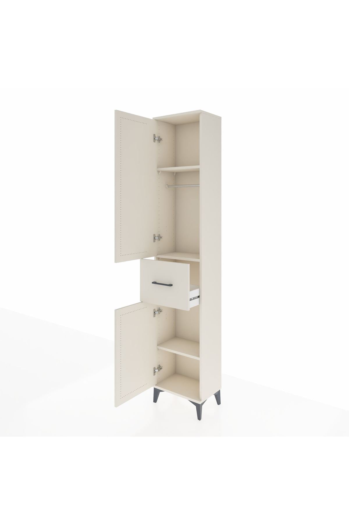 Arges Dolap 3 Raflı Tek Çekmeceli Tek Askılı 44x30x221 Aytaşı-Aytaşı