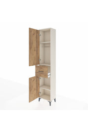 Arges Dolap 3 Raflı Tek Çekmeceli Tek Askılı 44x30x221 Aytaşı-Çam