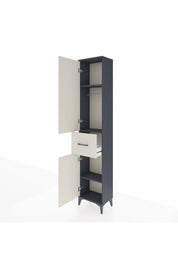 Arges Dolap 3 Raflı Tek Çekmeceli Tek Askılı 44x30x221 Antrasit-Aytaşı