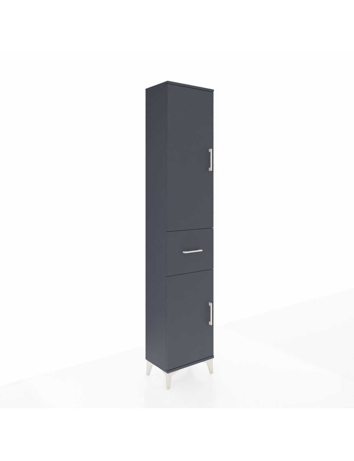 Arges Dolap 3 Raflı Tek Çekmeceli Tek Askılı 44x30x221 Antrasit-Antrasit