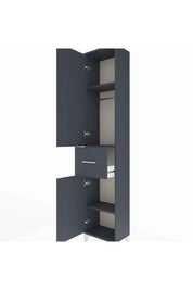 Arges Dolap 3 Raflı Tek Çekmeceli Tek Askılı 44x30x221 Antrasit-Antrasit
