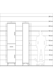 Arges Dolap 3 Raflı Tek Çekmeceli Tek Askılı 44x30x221 Antrasit-Çam