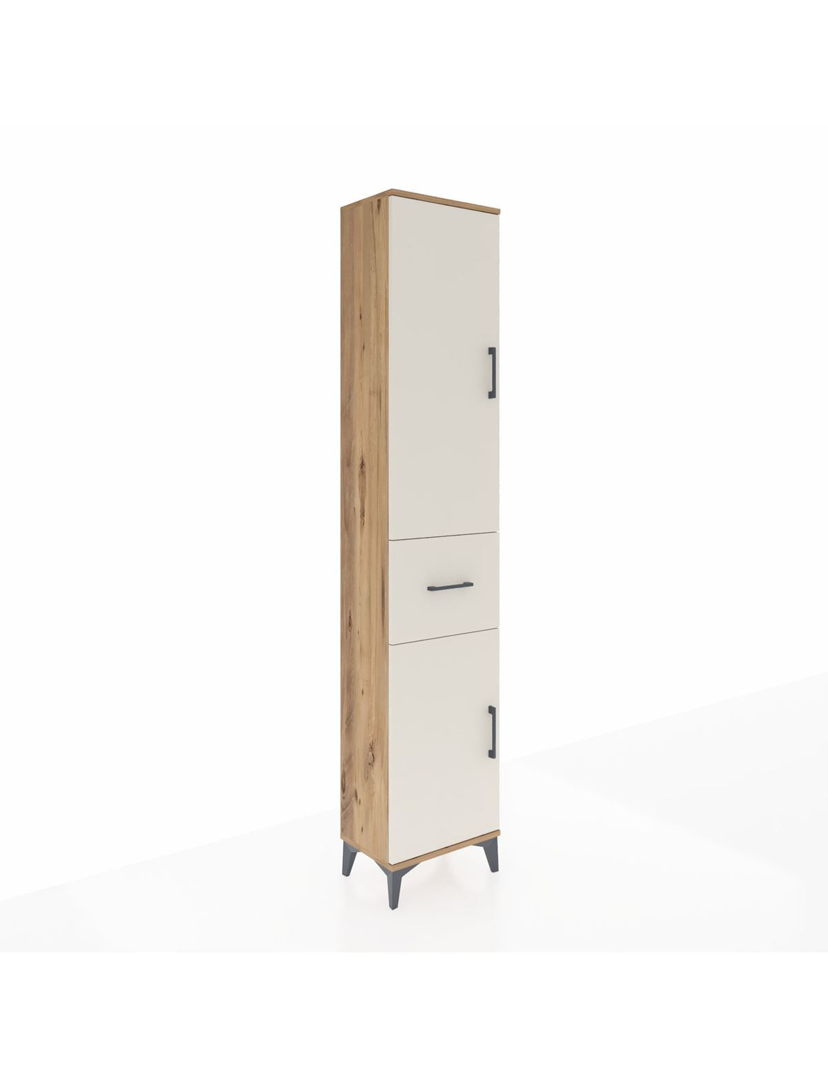 Arges Dolap 3 Raflı Tek Çekmeceli Tek Askılı 44x30x221 Çam-Aytaşı