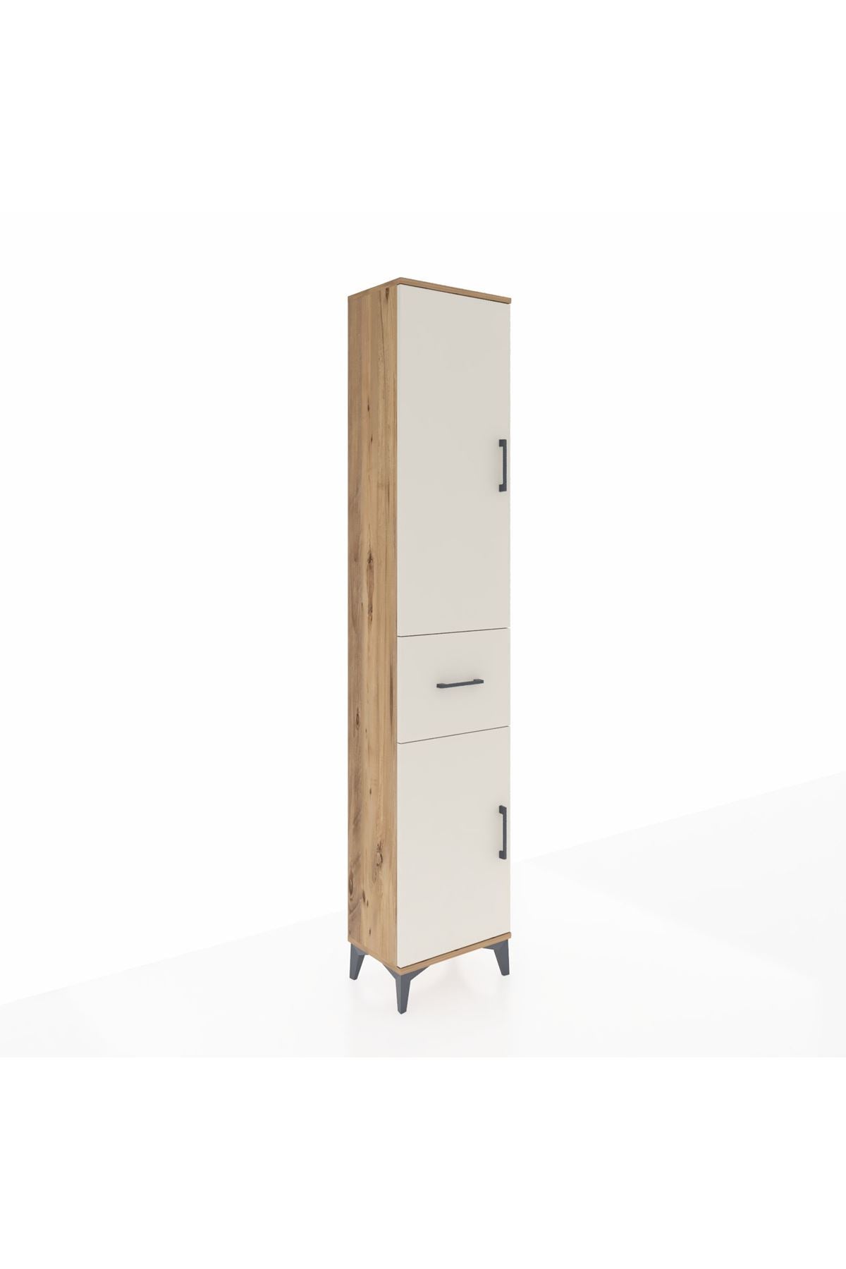 Arges Dolap 3 Raflı Tek Çekmeceli Tek Askılı 44x30x221 Çam-Aytaşı