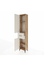 Arges Dolap 3 Raflı Tek Çekmeceli Tek Askılı 44x30x221 Çam-Aytaşı