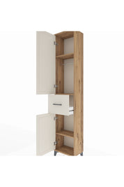 Arges Dolap 3 Raflı Tek Çekmeceli Tek Askılı 44x30x221 Çam-Aytaşı