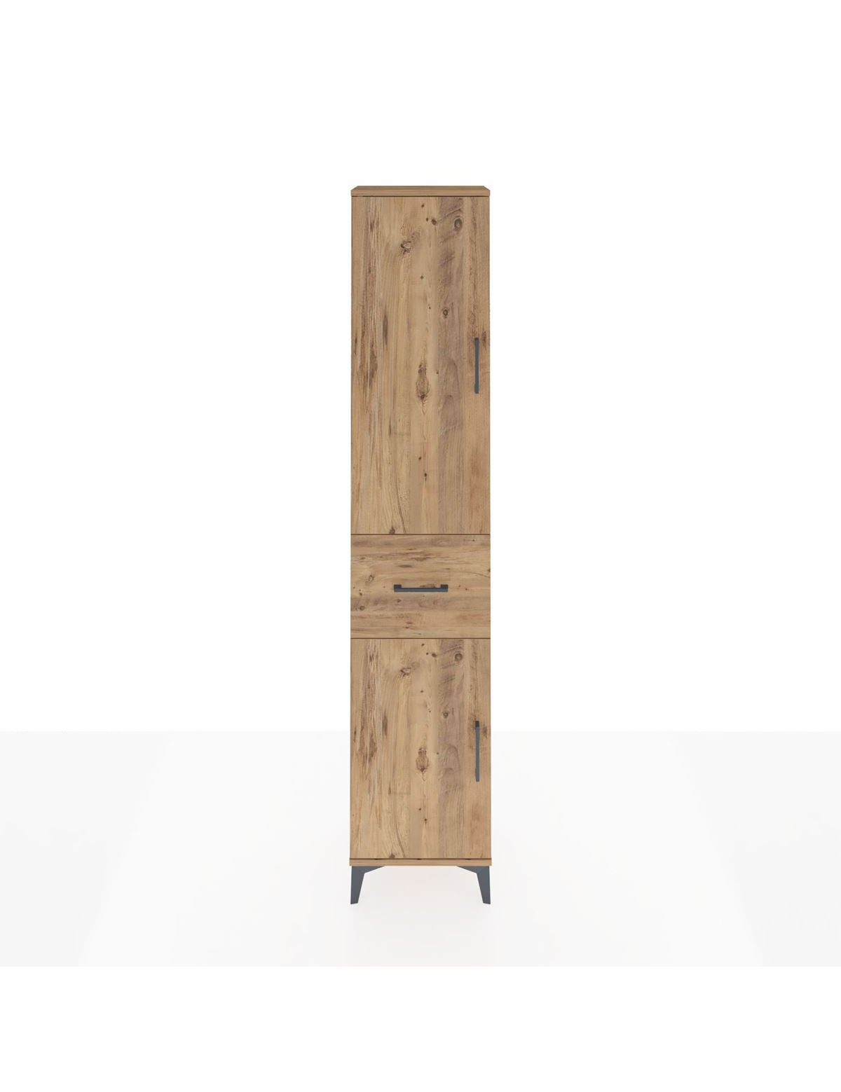 Arges Dolap 3 Raflı Tek Çekmeceli Tek Askılı 44x30x221 Çam-Çam