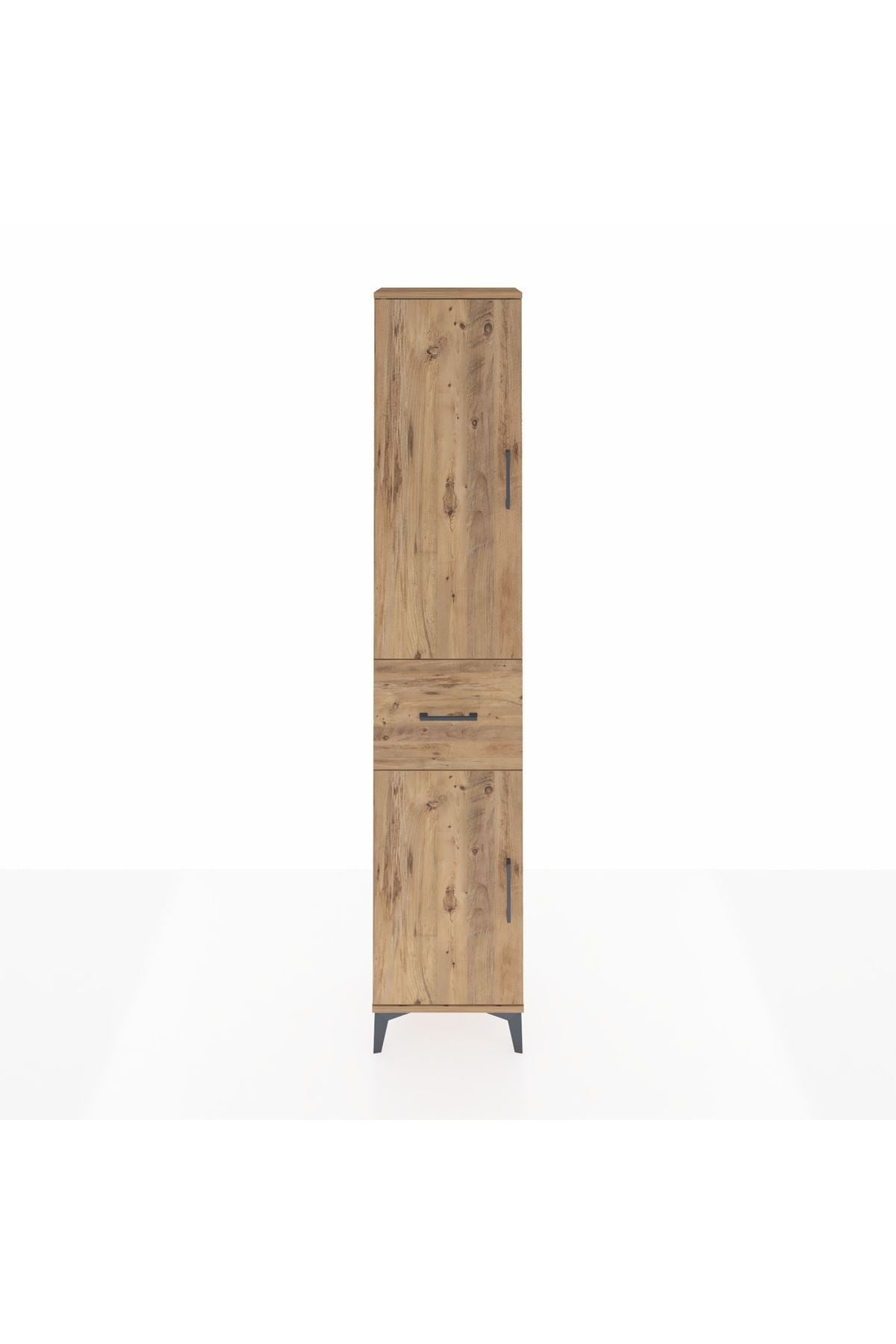 Arges Dolap 3 Raflı Tek Çekmeceli Tek Askılı 44x30x221 Çam-Çam