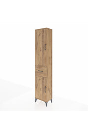 Arges Dolap 3 Raflı Tek Çekmeceli Tek Askılı 44x30x221 Çam-Çam