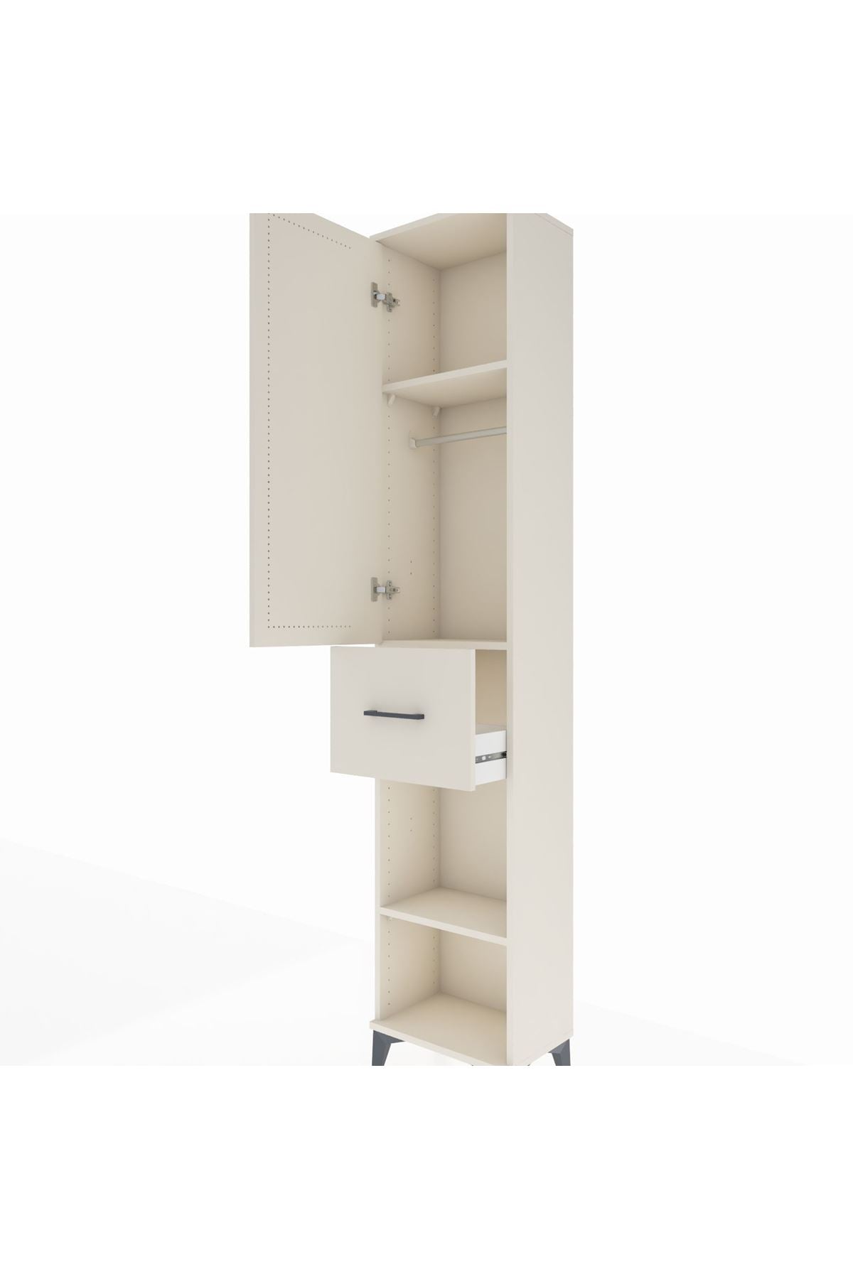 Arges Dolap 3 Raflı Tek Çekmeceli Tek Askılı 44x30x221 Aytaşı-Aytaşı