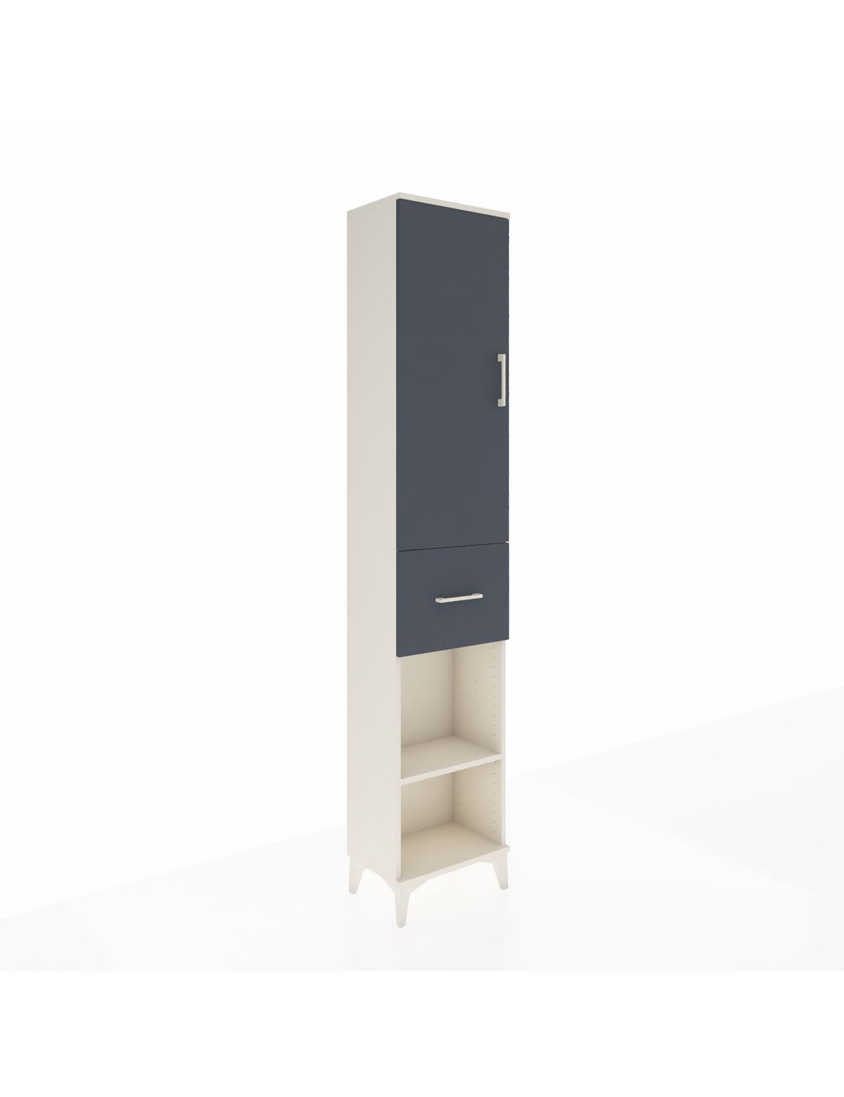 Arges Dolap 3 Raflı Tek Çekmeceli Tek Askılı 44x30x221 Aytaşı-Antrasit