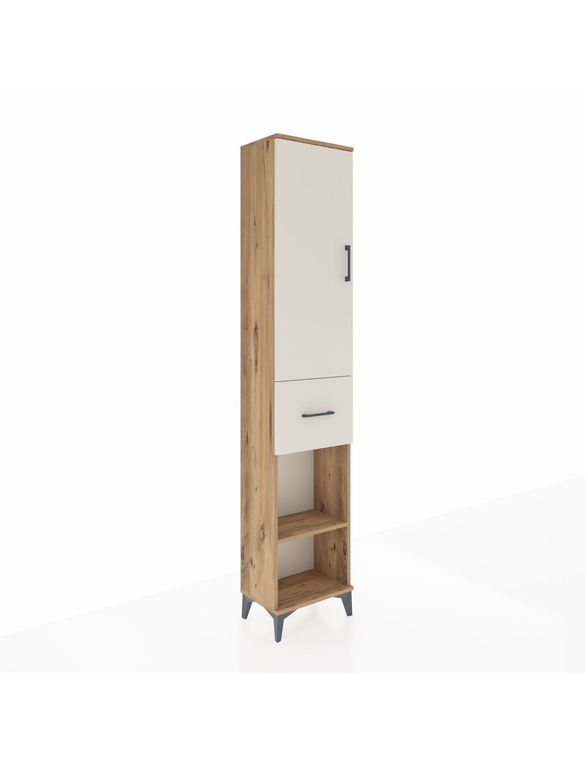 Arges Dolap 3 Raflı Tek Çekmeceli Tek Askılı 44x30x221 Çam-Aytaşı